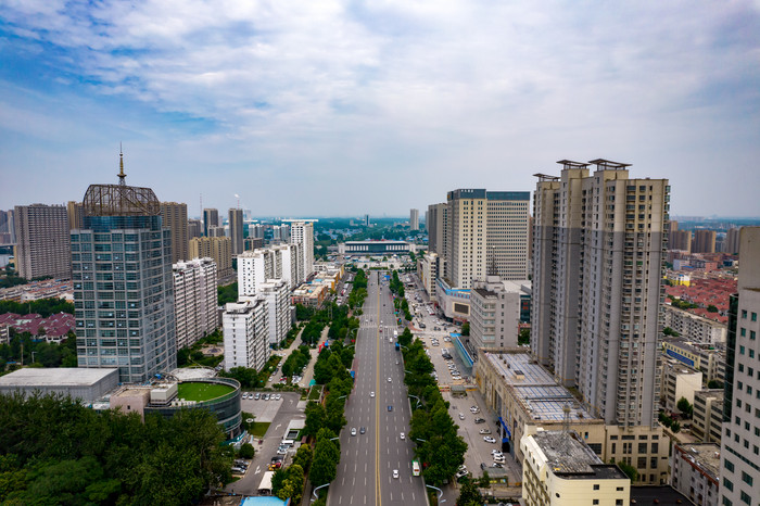 山东菏泽城市风光航拍摄影图