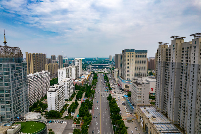 山东菏泽城市风光航拍摄影图