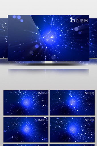 蓝色炫彩粒子光斑动画循环背景高清视频素材图片