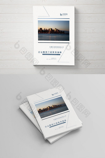 简约大气企业集团介绍商务画册封面模板图片