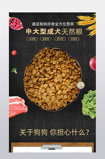 西式宠物食品狗粮猫粮宠物详情页psd图片