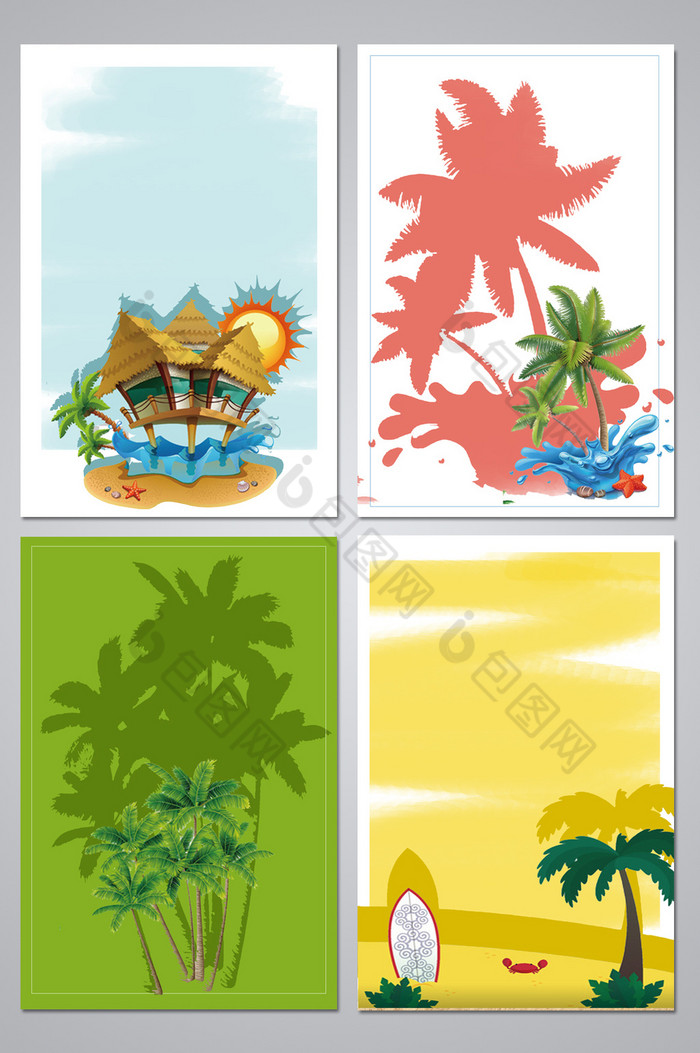 夏日椰树沙滩图图片图片