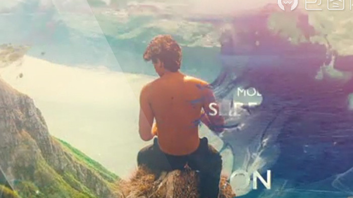 云层散开优雅展示图片或影片情感怀念AE模板