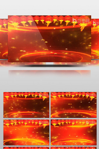 高清喜庆红灯笼新年晚会舞台背景视频图片