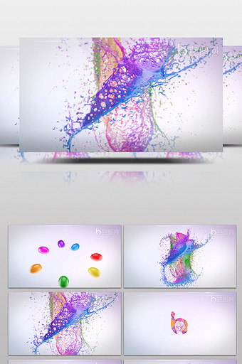 绚丽彩色 艺术 logo演绎 视频素材图片