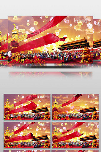 国庆节56个民族背景宣传片图片
