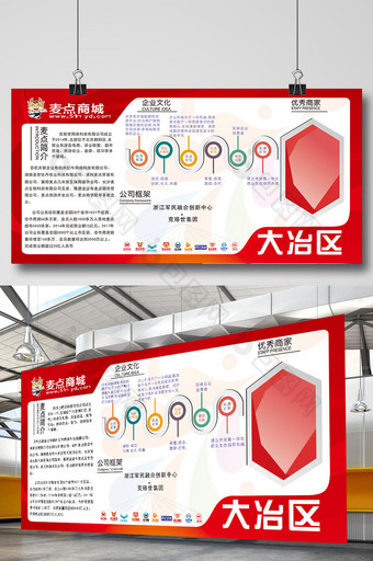 红色企业文化展板图片