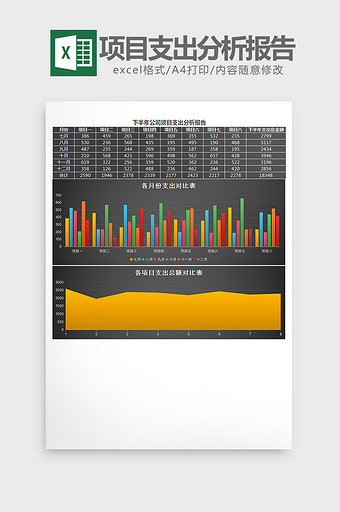 下半年公司项目支出分析报告图片