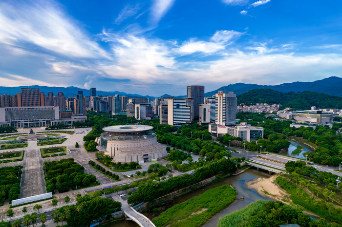 福建泉州市民广场航拍摄影图