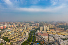 山东济宁城市风光航拍摄影图