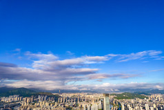 温州城市建设天际线航拍摄影图