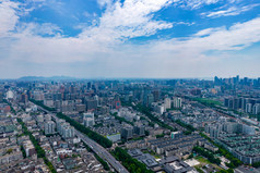 浙江杭州城市风光建筑航拍摄影图