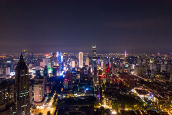 江苏南京城市夜景灯光航拍摄影图