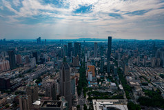 江苏南京新街口城市高楼建筑航拍摄影图