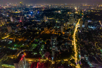 南京夜景灯光航拍摄影图