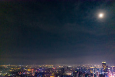 南京夜景灯光航拍摄影图
