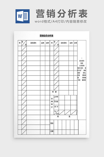 营销管理营销分析表Word文档图片