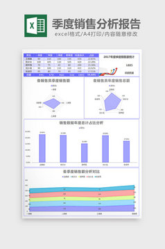 全年月份季度统计分析报告excel模板模板下载