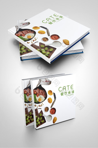 简约餐饮食谱画册图片