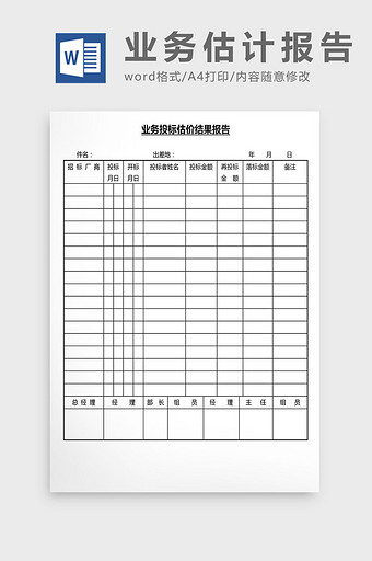 营销管理业务估计报告Word文档图片