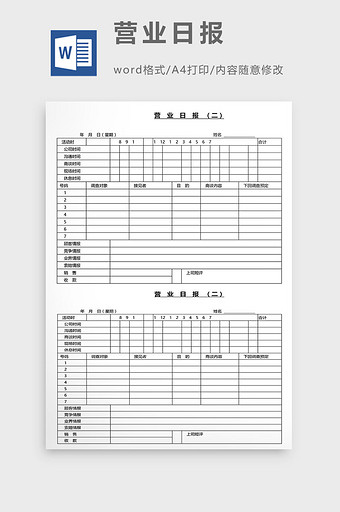 营销管理营业日报Word文档图片