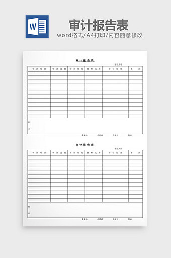 审计报告表word文档图片