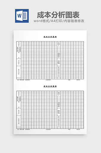 成本分析图表word文档图片