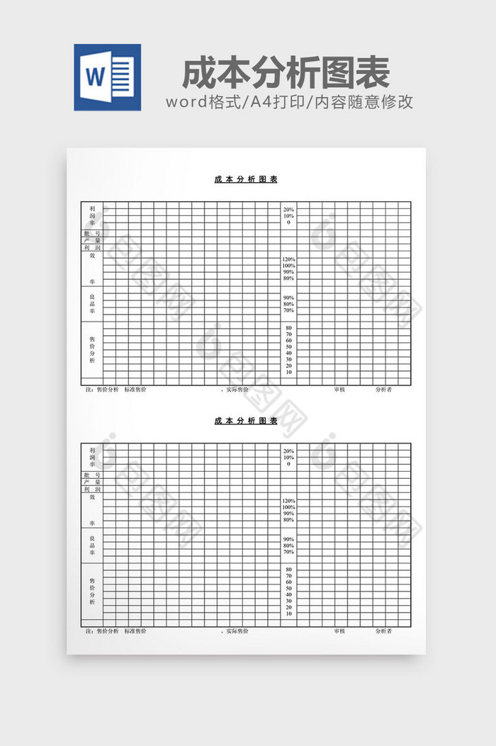 成本分析图表word文档图片图片