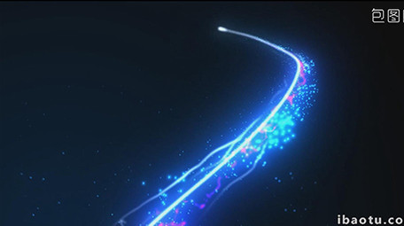 炫酷光线流光划过粒子光效片头PR模板