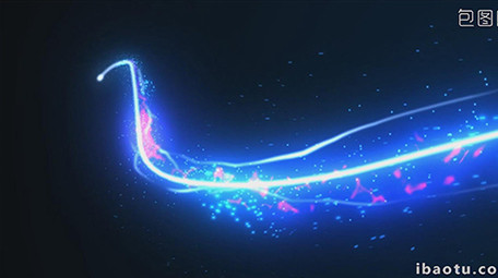 炫酷光线流光划过粒子光效片头PR模板