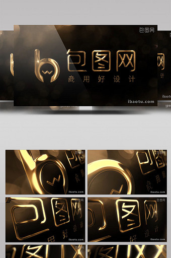 优雅金色高贵光泽LOGO标志片头动画效果图片