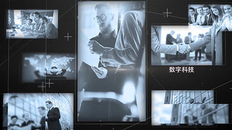 科技信息公司蓝色图文宣传片AE模板