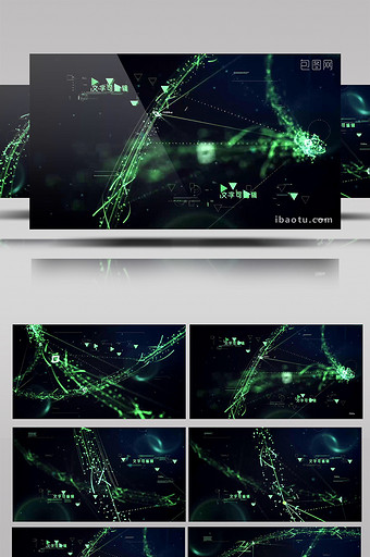 高科技炫酷科幻DNA梨子光线流动片头视频图片
