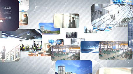 企业宣传片多图汇聚企业logoAE模板