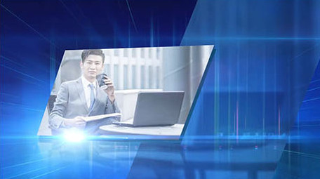 干净简洁的蓝色商务企业宣传模板