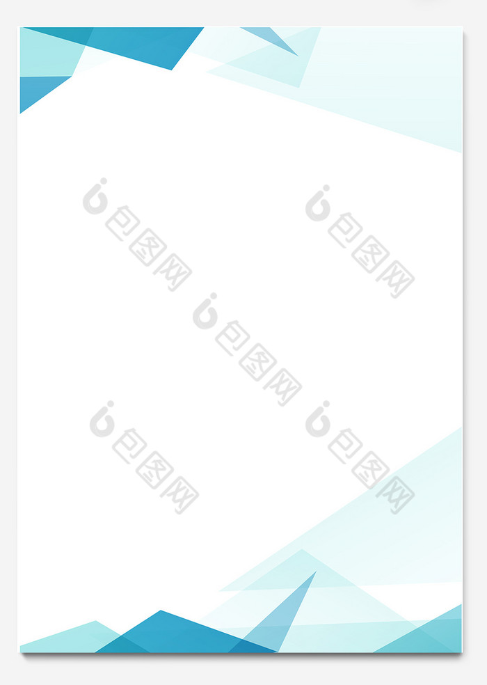 简约清新蓝aiword信纸文档背景模板