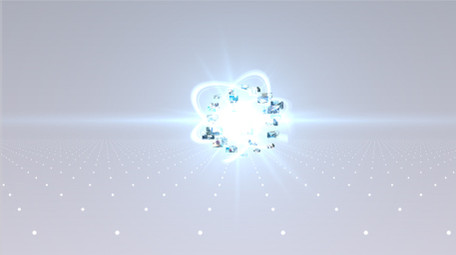 企业高端科技图片汇聚流光文字展示LOGO