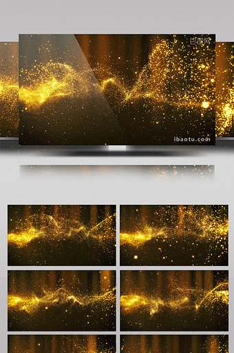 4K超清大气金色粒子飘散颁奖舞台背景视频图片