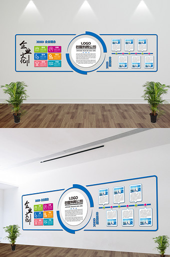 异型微立体企业文化墙展板图片