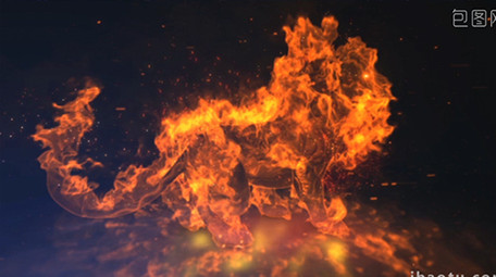 震撼霸气狮子奔跑年会开场AE片头片尾模板