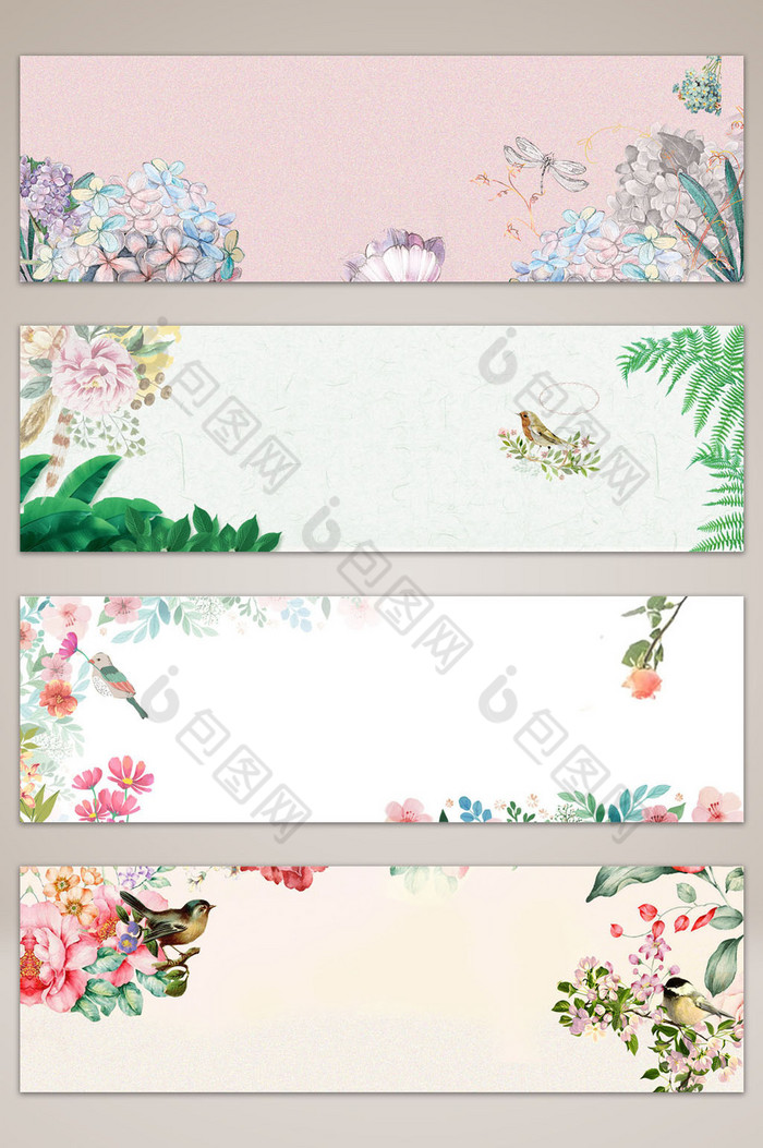 粉色花卉banner海报图片图片
