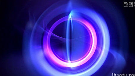 蓝紫优雅流光炫彩光环旋转logo演绎