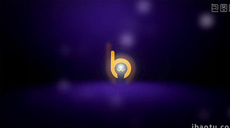 蓝紫优雅流光炫彩光环旋转logo演绎