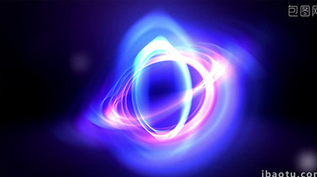 蓝紫优雅流光炫彩光环旋转logo演绎