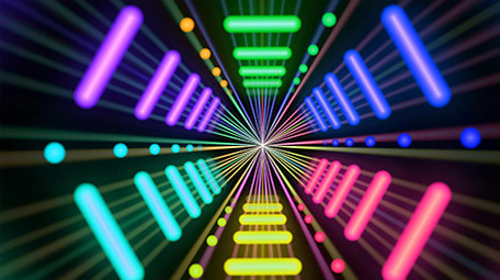 七彩霓虹闪烁快节奏劲舞背景