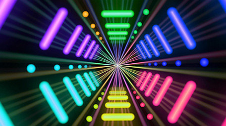 七彩霓虹闪烁快节奏劲舞背景