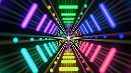 七彩霓虹闪烁快节奏劲舞背景