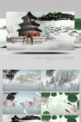 中国风墨舞中国风演艺舞台LED背景视频图片