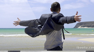 大海海水海边沙滩唯美自然景色实拍实拍视频素