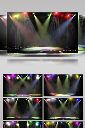 舞室多彩探射灯自由晃动LED背景视频图片